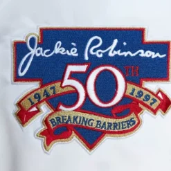 Men Mitchell & Ness Jackets & Outerwear-Legends Satin Jacket Brooklyn Dodgers Jackie Robinson