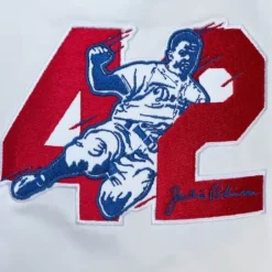 Men Mitchell & Ness Jackets & Outerwear-Legends Satin Jacket Brooklyn Dodgers Jackie Robinson