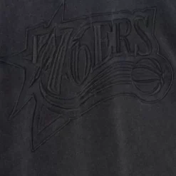 Men Mitchell & Ness Hoodies & Sweatshirts-Lightweight Fleece S/S Fleece Hoody Philadelphia 76Ers