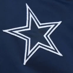 Men Mitchell & Ness Jackets & Outerwear-Lightweight Satin Bomber Vintage Logo Dallas Cowboys