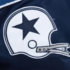 Men Mitchell & Ness Jackets & Outerwear-Lightweight Satin Bomber Vintage Logo Dallas Cowboys