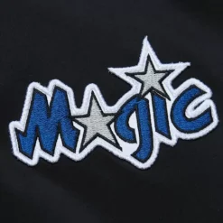 Men Mitchell & Ness Jackets & Outerwear-Lightweight Satin Bomber Vintage Logo Orlando Magic