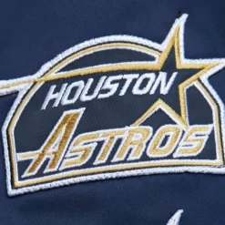 Men Mitchell & Ness Jackets & Outerwear-Lightweight Satin Bomber Vintage Logo Houston Astros