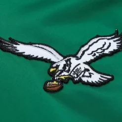 Men Mitchell & Ness Jackets & Outerwear-Lightweight Satin Bomber Vintage Logo Philadelphia Eagles