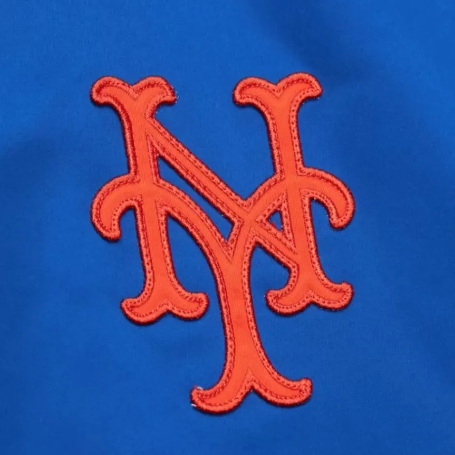 Men Mitchell & Ness Jackets & Outerwear-Lightweight Satin Bomber Vintage Logo New York Mets