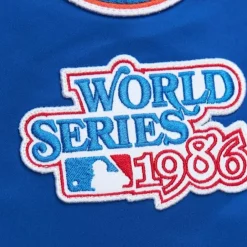 Men Mitchell & Ness Jackets & Outerwear-Lightweight Satin Bomber Vintage Logo New York Mets