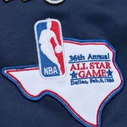 Men Mitchell & Ness Jackets & Outerwear-Lightweight Satin Bomber Vintage Logo Dallas Mavericks