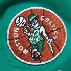 Men Mitchell & Ness Jackets & Outerwear-Lightweight Satin Bomber Vintage Logo Boston Celtics