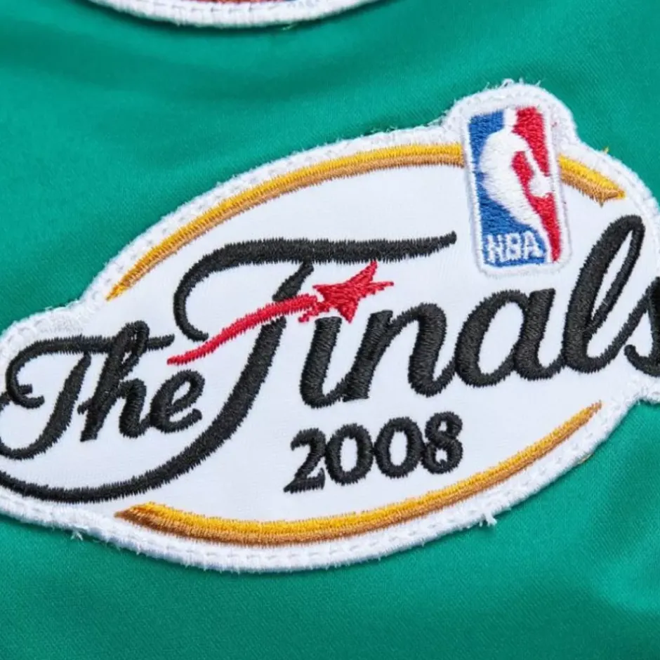 Men Mitchell & Ness Jackets & Outerwear-Lightweight Satin Bomber Vintage Logo Boston Celtics