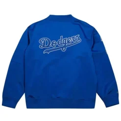 Men Mitchell & Ness Jackets & Outerwear-Lightweight Satin Bomber Vintage Logo Los Angeles Dodgers