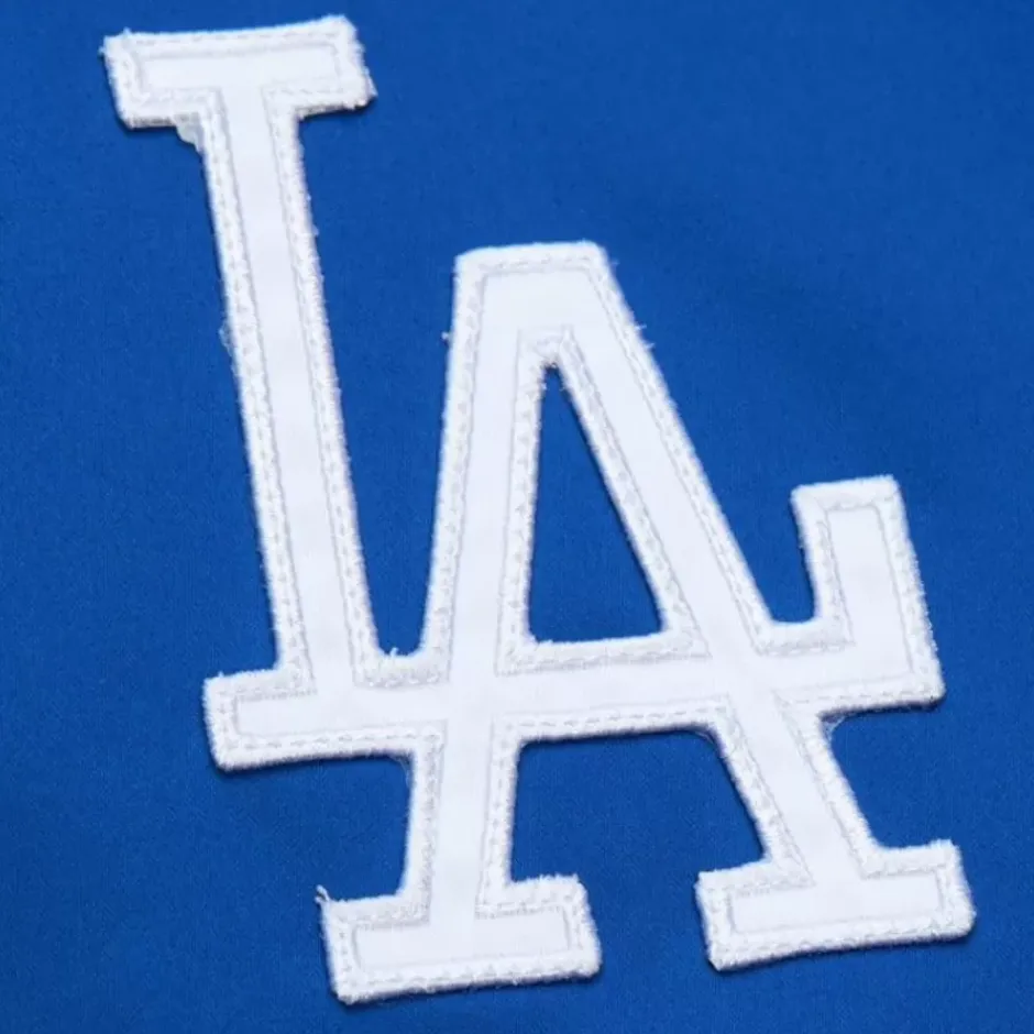 Men Mitchell & Ness Jackets & Outerwear-Lightweight Satin Bomber Vintage Logo Los Angeles Dodgers