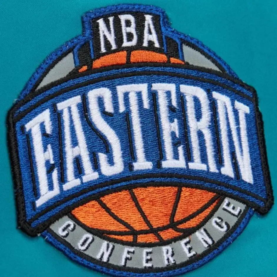 Men Mitchell & Ness Jackets & Outerwear-Lightweight Satin Bomber Vintage Logo Charlotte Hornets