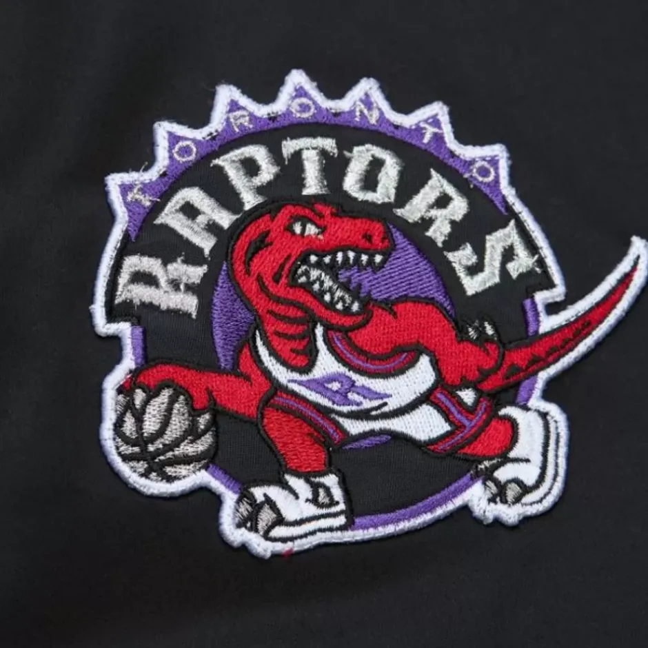 Men Mitchell & Ness Jackets & Outerwear-Lightweight Satin Bomber Vintage Logo Toronto Raptors