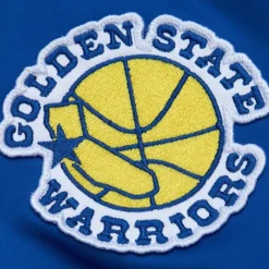 Men Mitchell & Ness Jackets & Outerwear-Lightweight Satin Bomber Vintage Logo Golden State Warriors