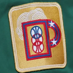 Men Mitchell & Ness Jackets & Outerwear-Lightweight Satin Bomber Vintage Logo Milwaukee Bucks