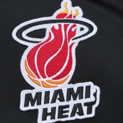 Men Mitchell & Ness Jackets & Outerwear-Lightweight Satin Bomber Vintage Logo Miami Heat