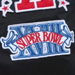 Men Mitchell & Ness Jackets & Outerwear-Lightweight Satin Bomber Vintage Logo Oakland Raiders