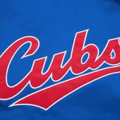 Men Mitchell & Ness Jackets & Outerwear-Lightweight Satin Bomber Vintage Logo Chicago Cubs