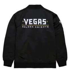Men Mitchell & Ness Jackets & Outerwear-Lightweight Satin Bomber Current Logo Vegas Golden Knights