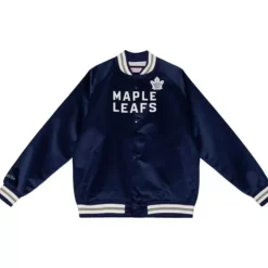 Men Mitchell & Ness Jackets & Outerwear-Lightweight Satin Jacket Toronto Maple Leafs