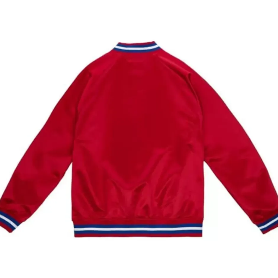 Men Mitchell & Ness Jackets & Outerwear-Lightweight Satin Jacket Detroit Pistons