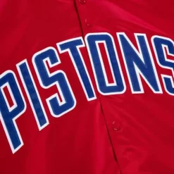 Men Mitchell & Ness Jackets & Outerwear-Lightweight Satin Jacket Detroit Pistons