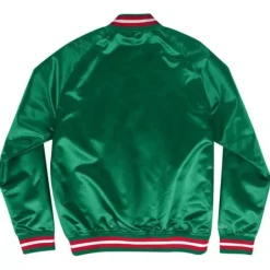 Men Mitchell & Ness Jackets & Outerwear-Lightweight Satin Jacket Milwaukee Bucks