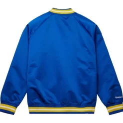 Men Mitchell & Ness Jackets & Outerwear-Lightweight Satin Jacket Seattle Mariners
