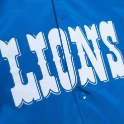 Men Mitchell & Ness Jackets & Outerwear-Lightweight Satin Jacket Detroit Lions