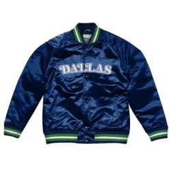 Men Mitchell & Ness Jackets & Outerwear-Lightweight Satin Jacket Dallas Mavericks