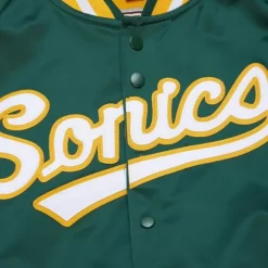 Men Mitchell & Ness Jackets & Outerwear-Lightweight Satin Jacket Seattle Supersonics