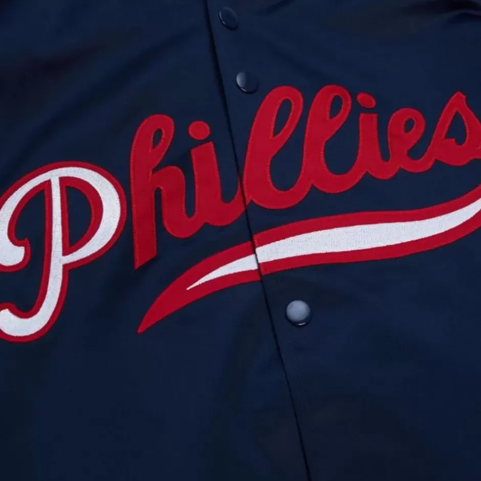 Men Mitchell & Ness Jackets & Outerwear-Lightweight Satin Jacket Philadelphia Phillies