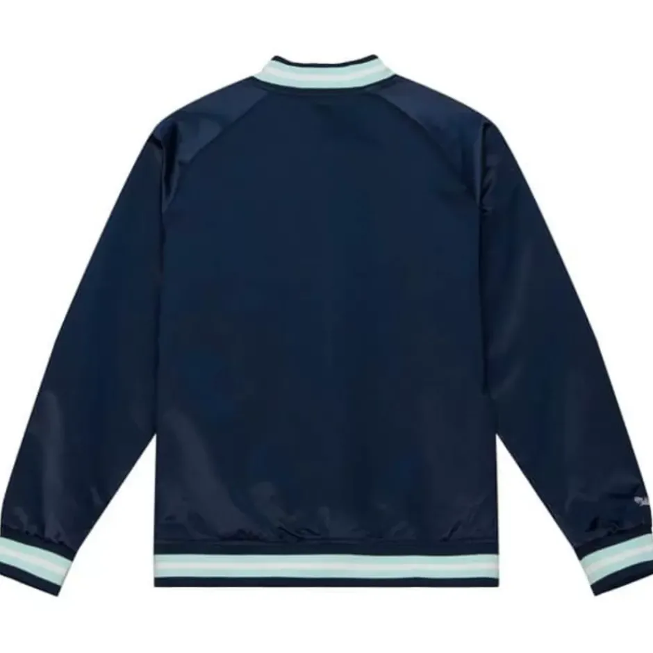 Men Mitchell & Ness Jackets & Outerwear-Lightweight Satin Jacket Seattle Kraken