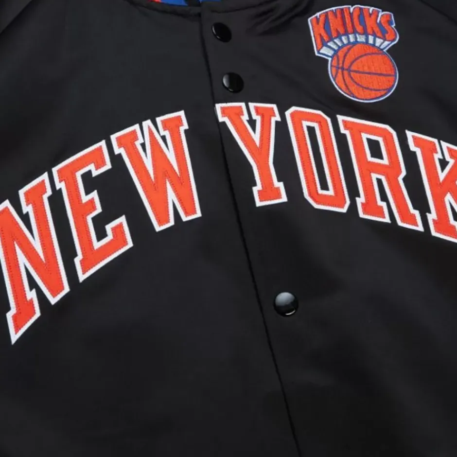 Men Mitchell & Ness Jackets & Outerwear-Lightweight Satin Jacket New York Knicks