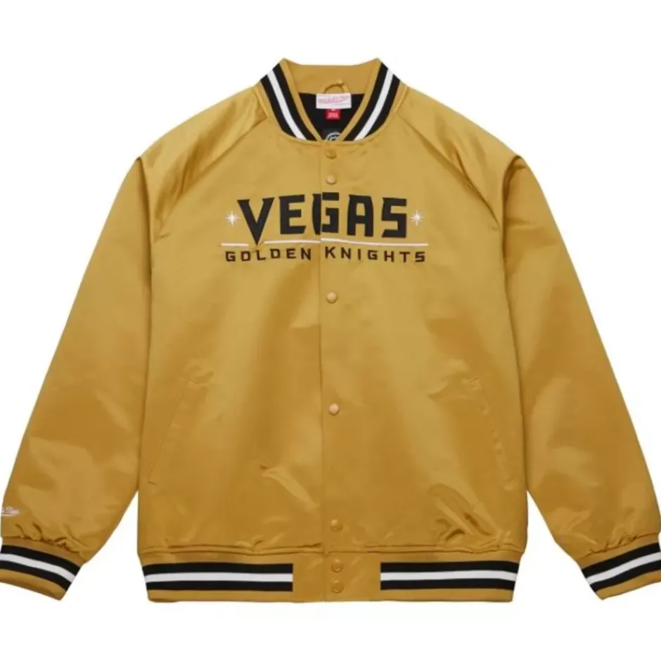 Men Mitchell & Ness Jackets & Outerwear-Lightweight Satin Jacket Current Logo Vegas Golden Knights