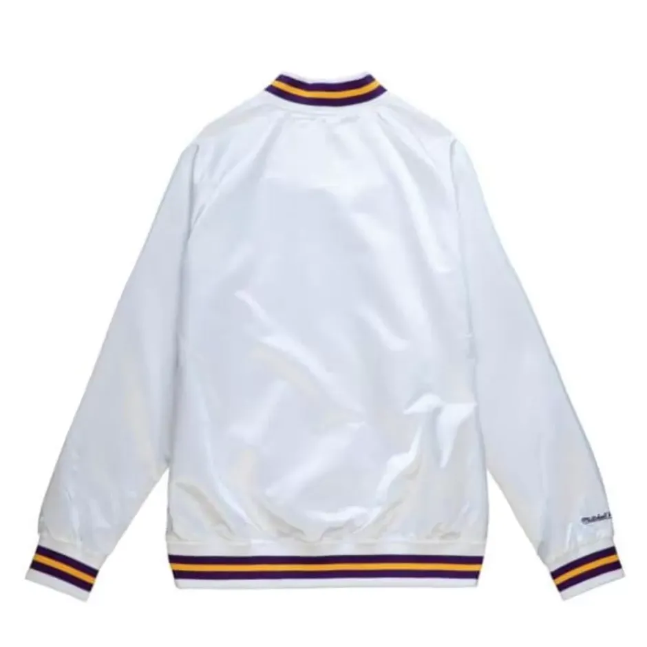 Men Mitchell & Ness Jackets & Outerwear-Lightweight Satin Jacket Los Angeles Lakers
