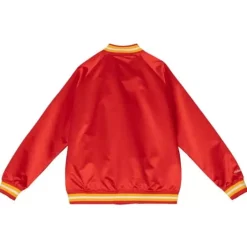 Men Mitchell & Ness Jackets & Outerwear-Lightweight Satin Jacket Calgary Flames