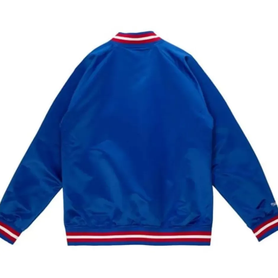 Men Mitchell & Ness Jackets & Outerwear-Lightweight Satin Jacket Buffalo Bills