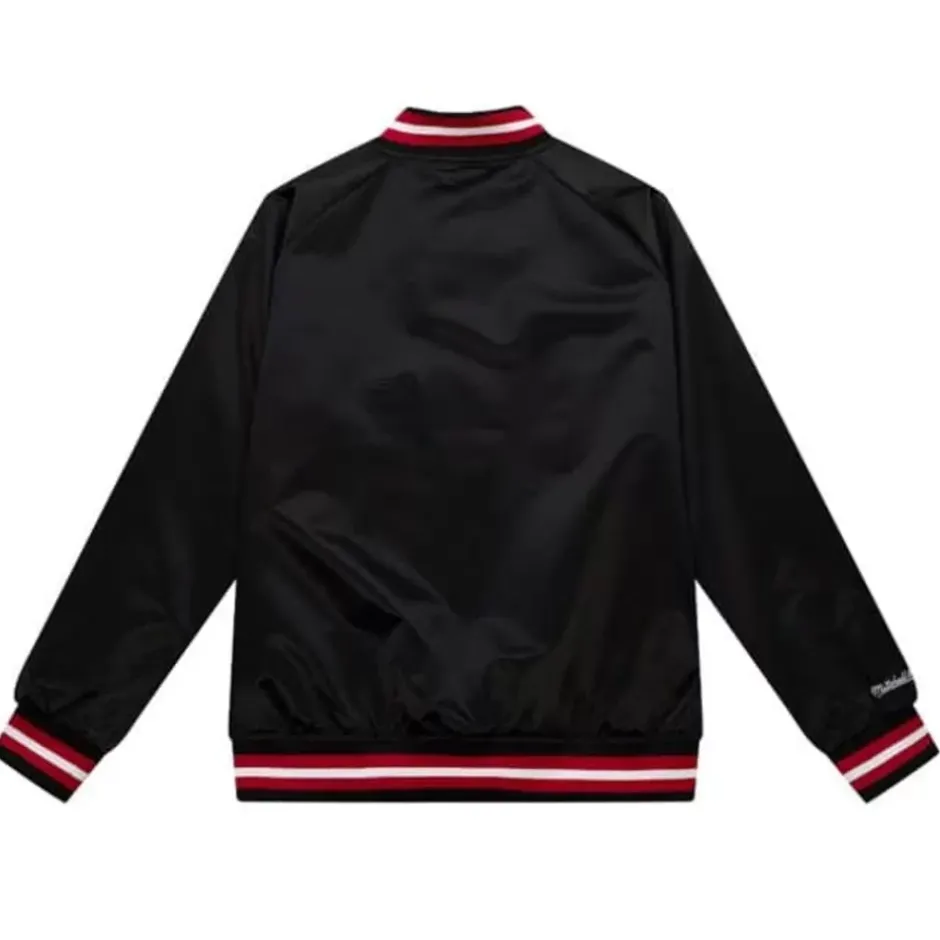 Men Mitchell & Ness Jackets & Outerwear-Lightweight Satin Jacket Portland Trail Blazers