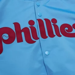 Men Mitchell & Ness Jackets & Outerwear-Lightweight Satin Jacket Philadelphia Phillies
