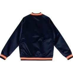 Men Mitchell & Ness Jackets & Outerwear-Lightweight Satin Jacket Edmonton Oilers