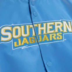Men Mitchell & Ness Jackets & Outerwear-Lightweight Satin Jacket Southern University And A&M College