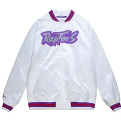 Men Mitchell & Ness Jackets & Outerwear-Lightweight Satin Jacket Toronto Raptors