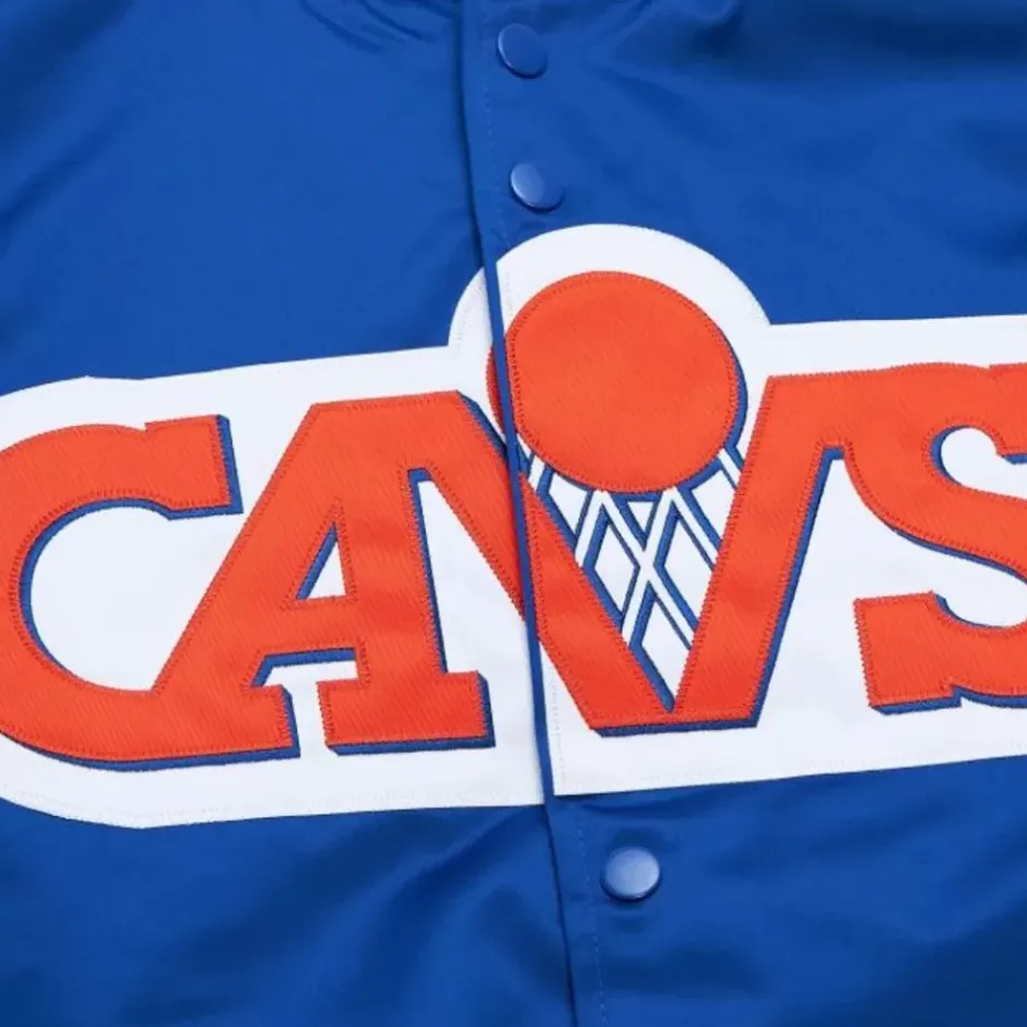 Men Mitchell & Ness Jackets & Outerwear-Lightweight Satin Jacket Cleveland Cavaliers