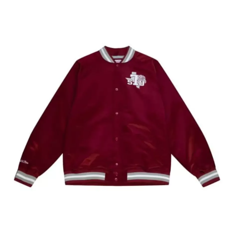 Men Mitchell & Ness Jackets & Outerwear-Lightweight Satin Jacket Texas Southern University
