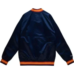 Men Mitchell & Ness Jackets & Outerwear-Lightweight Satin Jacket Golden State Warriors