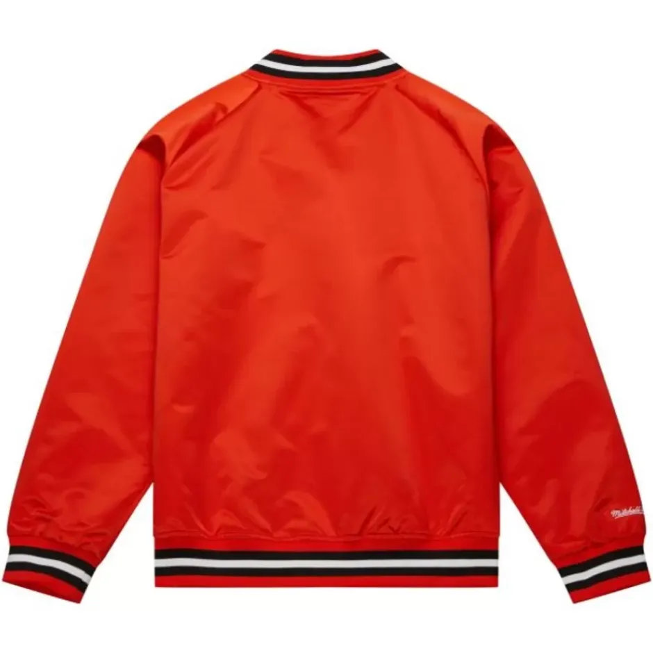 Men Mitchell & Ness Jackets & Outerwear-Lightweight Satin Jacket Current Logo Philadelphia Flyers