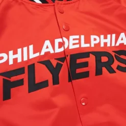 Men Mitchell & Ness Jackets & Outerwear-Lightweight Satin Jacket Current Logo Philadelphia Flyers