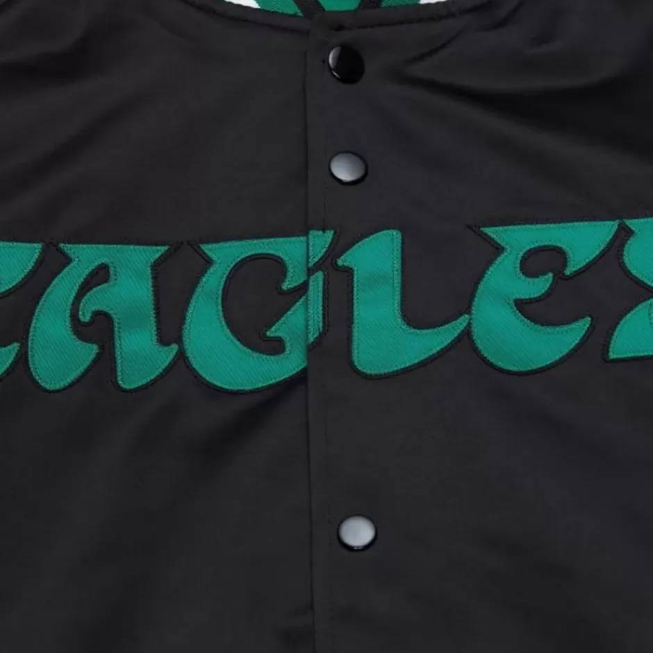 Men Mitchell & Ness Jackets & Outerwear-Lightweight Satin Jacket Philadelphia Eagles