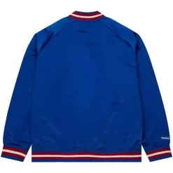 Men Mitchell & Ness Jackets & Outerwear-Lightweight Satin Jacket Buffalo Bills